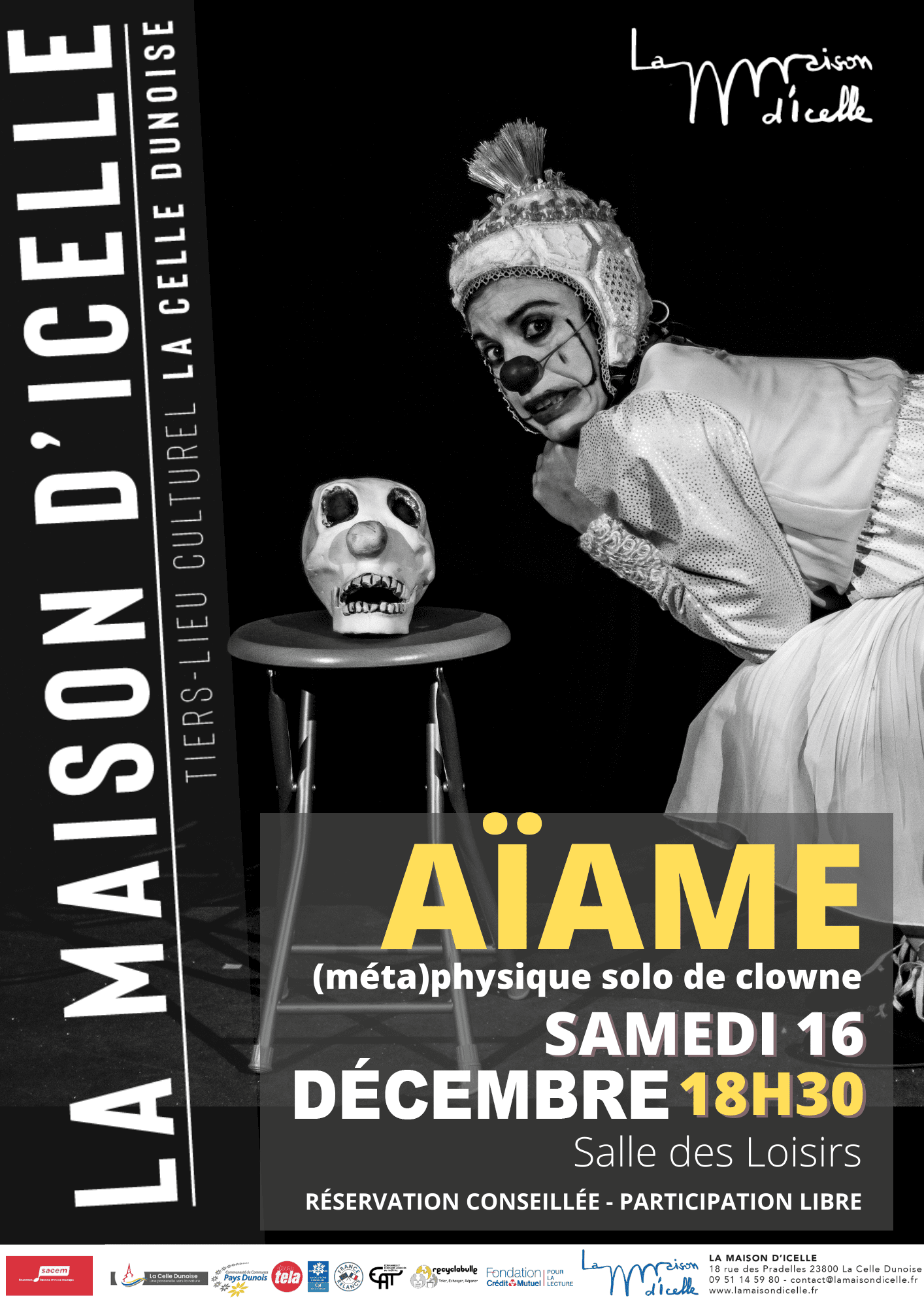 You are currently viewing AïAme<br>Spectacle Clown<br>Samedi 16 décembre à 18h30