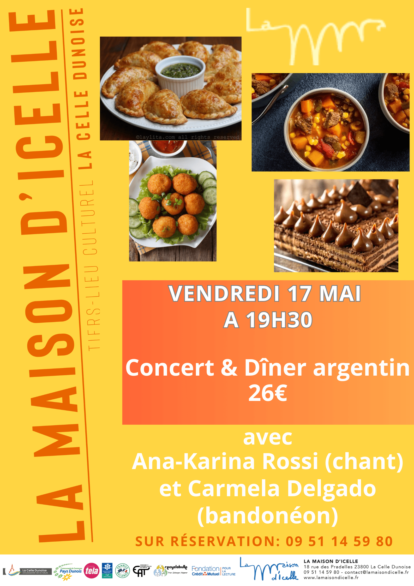 You are currently viewing Ven 17 mai à 19h30 Dîner Concert Argentin